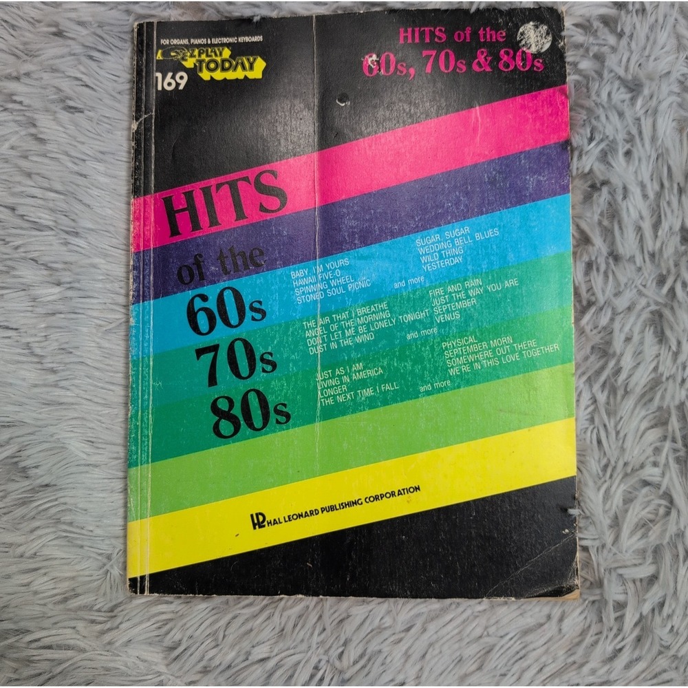 Hal Leonard EZ Play Today 169 Songbook Hits Of The 60s 70s & 80s Big Note